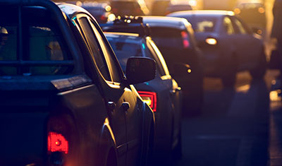 Cars on a busy road