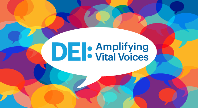 DEI: Amplifying Vital Voices podcast branding