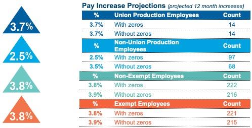 Pay Increase Projections graphic Metro Chicago Compensation Survey