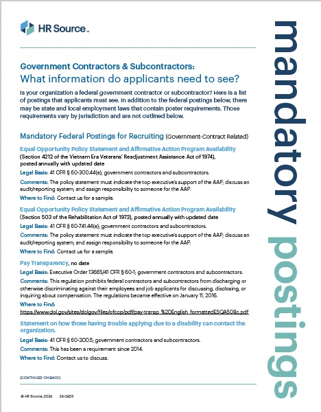 Mandatory Postings for Government Contractors