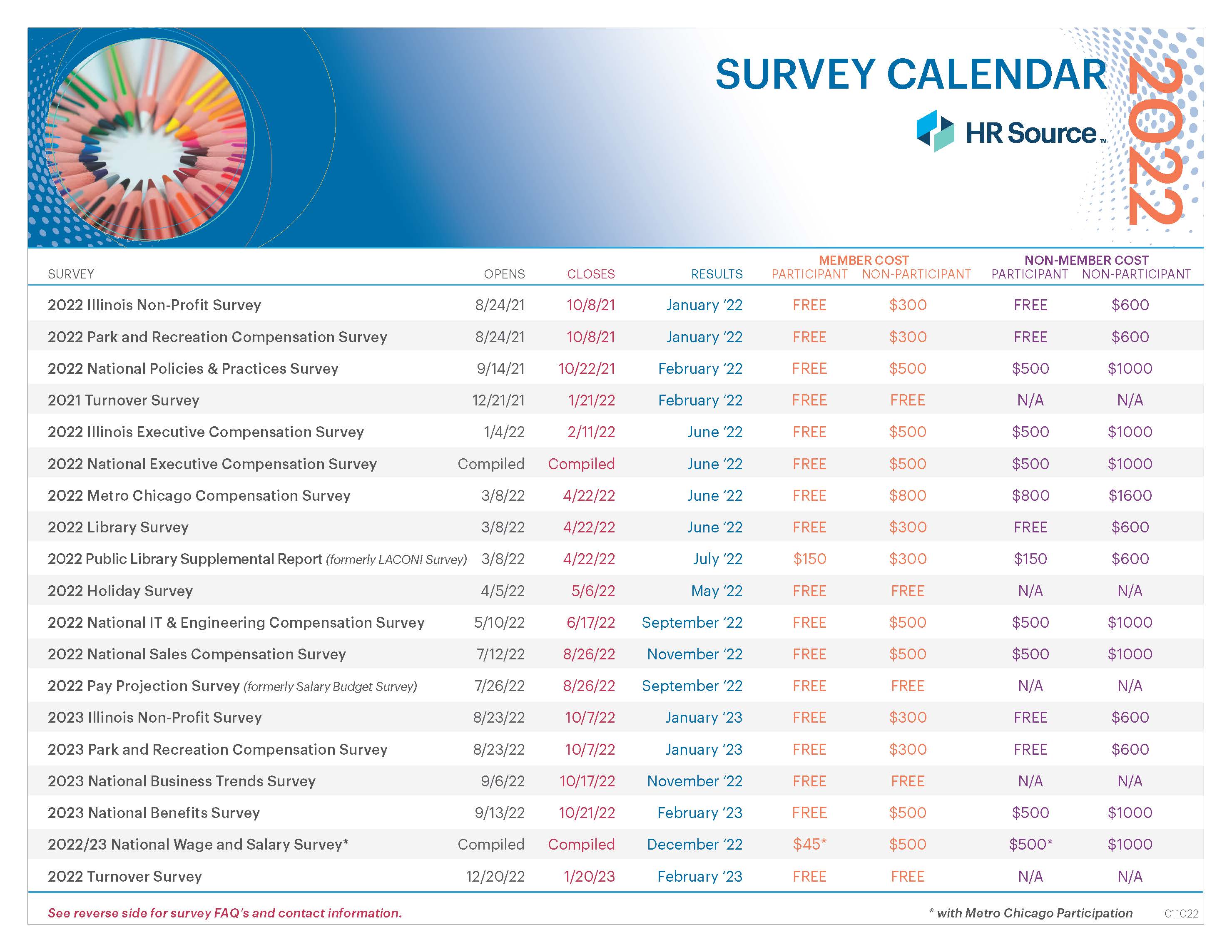 Survey Calendar PDF