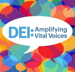 DEI: Amplifying Vital Voices podcast branding